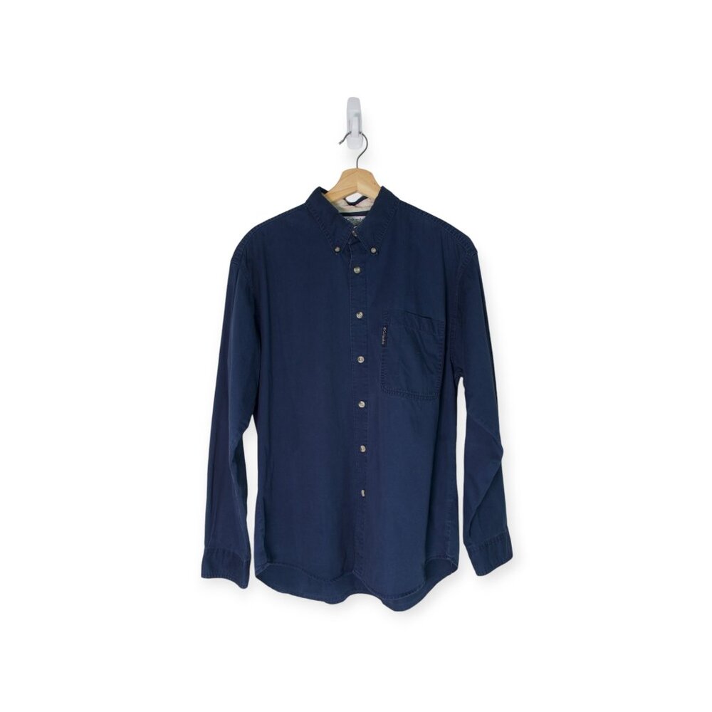 Columbia Sportswear Men's Navy Blue Cotton Long sleeve Button-up Shirt